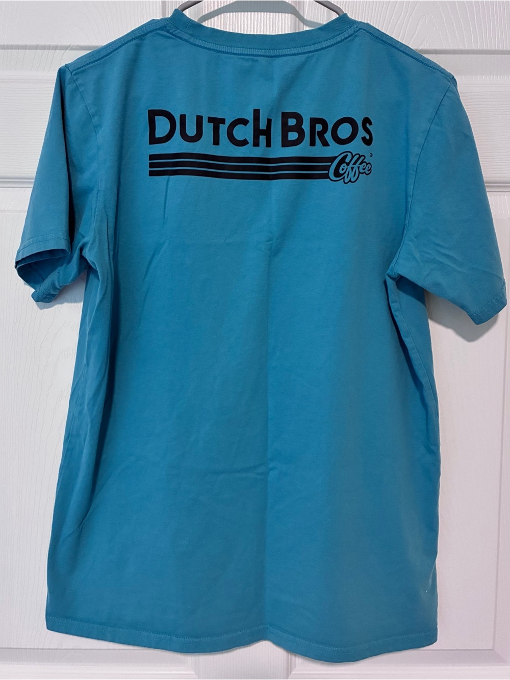 Dutch Bros Turquoise Crewneck Tee with Drk Blue Logo